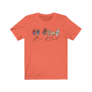 Be Kind Sign Language Unisex Jersey Short Sleeve Tee - Lili White Creations 