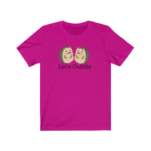 Let's Cuddle Hedgehog Pair / Couple / Friends Unisex Jersey Short Sleeve Tee - Lili White Creations 