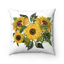 Load image into Gallery viewer, Sunflowers Spun Polyester Square Pillow Case - Lili White Creations 