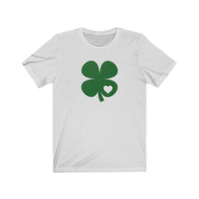 Load image into Gallery viewer, Shamrock with Heart Unisex Jersey Short Sleeve Tee - Lili White Creations 