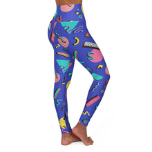 Load image into Gallery viewer, Purple 90s Print High Waisted Yoga Leggings - Lili White Creations 