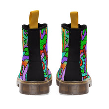 Load image into Gallery viewer, Funky 90s print Women&#39;s Canvas Boots - Lili White Creations 