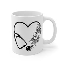 Load image into Gallery viewer, Flower Stethoscope Mug 11oz - Lili White Creations 