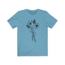 Load image into Gallery viewer, Cultivate Kindness Flowers Unisex Jersey Short Sleeve Tee - Lili White Creations 