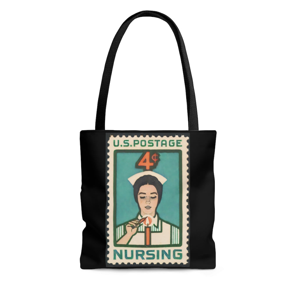 Vintage Nursing Stamp Tote Bag - Lili White Creations 