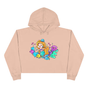 Love Mermaid Valentine's Day Crop Hoodie - Lili White Creations 