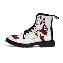 Load image into Gallery viewer, Blood Splatter Women&#39;s Canvas Boots - Lili White Creations 