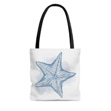 Load image into Gallery viewer, Seahorse and Starfish Tote Bag - Lili White Creations 