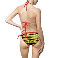 Load image into Gallery viewer, Crime Scene Tape Women&#39;s Bikini Swimsuit - Lili White Creations 