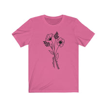 Load image into Gallery viewer, Cultivate Kindness Flowers Unisex Jersey Short Sleeve Tee - Lili White Creations 