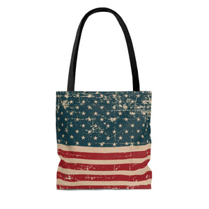 Distressed American Flag AOP Tote Bag - Lili White Creations 