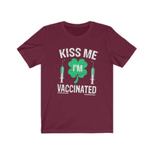 Load image into Gallery viewer, Kiss Me I&#39;m Vaccinated Shamrock Unisex Jersey Short Sleeve Tee - Lili White Creations 