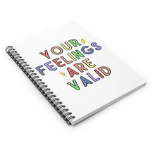 Load image into Gallery viewer, Your Feelings Are Valid Spiral Notebook - Ruled Line - Lili White Creations 