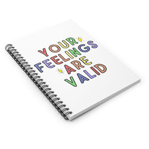 Your Feelings Are Valid Spiral Notebook - Ruled Line - Lili White Creations 