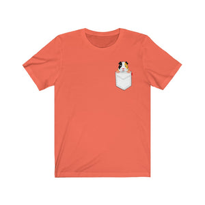 Guinea Pig in Pocket Unisex Jersey Short Sleeve Tee - Lili White Creations 