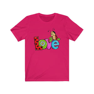 Love Ladybug Valentine's Day Unisex Jersey Short Sleeve Tee - Lili White Creations 