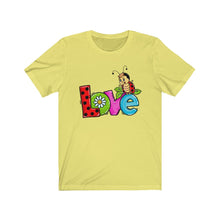 Load image into Gallery viewer, Love Ladybug Valentine&#39;s Day Unisex Jersey Short Sleeve Tee - Lili White Creations 