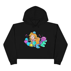 Love Mermaid Valentine's Day Crop Hoodie - Lili White Creations 