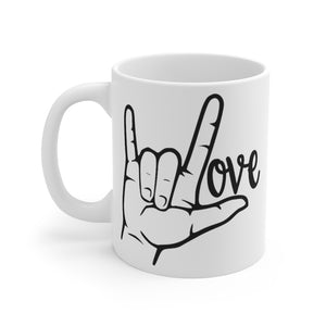 LOVE American Sign Language (ASL) Mug 11oz - Lili White Creations 