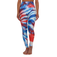 Load image into Gallery viewer, Red White &amp; Blue High Waisted Yoga Leggings - Lili White Creations 