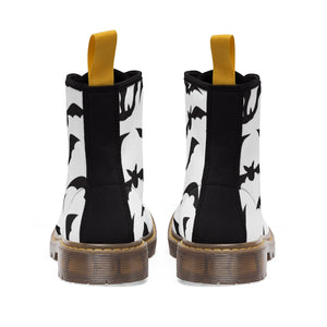 Black Bats Women's Canvas Boots - Lili White Creations 