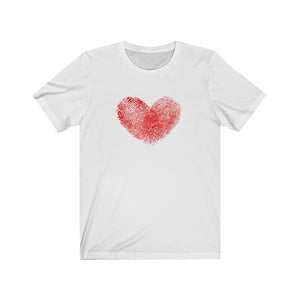 Fingerprint Heart Unisex Jersey Short Sleeve Tee - Lili White Creations 