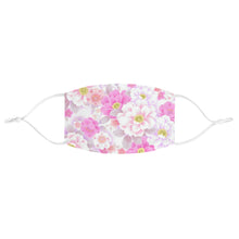 Load image into Gallery viewer, Pink and White Floral Fabric Face Mask - Lili White Creations 