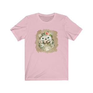 Hedgehog Flower Unisex Jersey Short Sleeve Tee - Lili White Creations 