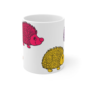 Multi-Color Hedgehog Mug 11oz - Lili White Creations 