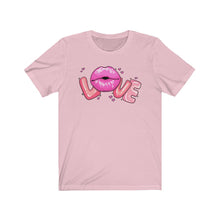 Load image into Gallery viewer, Love Lips Valentine&#39;s Day Unisex Jersey Short Sleeve Tee - Lili White Creations 