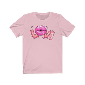 Love Lips Valentine's Day Unisex Jersey Short Sleeve Tee - Lili White Creations 