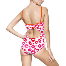 Load image into Gallery viewer, Lips Print Women&#39;s One-piece Swimsuit - Lili White Creations 