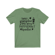 Load image into Gallery viewer, Forget Pumpkin Spice Gimme the Peppermint Mocha Unisex Jersey Short Sleeve Tee