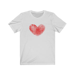 Fingerprint Heart Unisex Jersey Short Sleeve Tee - Lili White Creations 