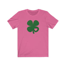 Load image into Gallery viewer, Shamrock with Heart Unisex Jersey Short Sleeve Tee - Lili White Creations 