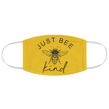 Load image into Gallery viewer, Just BEE Kind Yellow Fabric Face Mask - Lili White Creations 