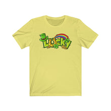 Load image into Gallery viewer, Lucky Rainbow Coins St. Patrick&#39;s Day Unisex Jersey Short Sleeve Tee - Lili White Creations 