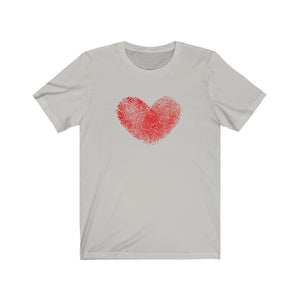 Fingerprint Heart Unisex Jersey Short Sleeve Tee - Lili White Creations 