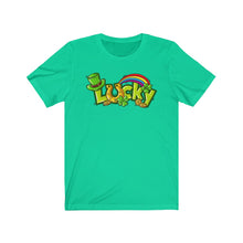 Load image into Gallery viewer, Lucky Rainbow Coins St. Patrick&#39;s Day Unisex Jersey Short Sleeve Tee - Lili White Creations 