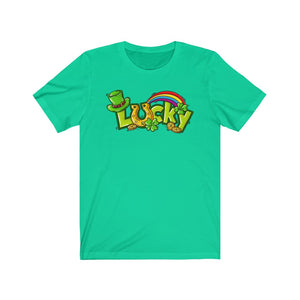 Lucky Rainbow Coins St. Patrick's Day Unisex Jersey Short Sleeve Tee - Lili White Creations 