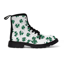 Load image into Gallery viewer, Shamrock Print Women&#39;s Canvas Boots - Lili White Creations 