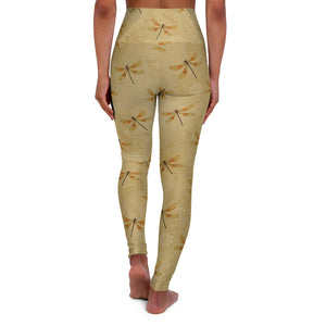 Dragonfly High Waisted Yoga Leggings - Lili White Creations 