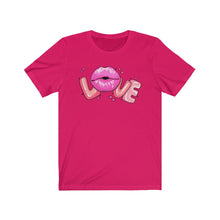 Load image into Gallery viewer, Love Lips Valentine&#39;s Day Unisex Jersey Short Sleeve Tee - Lili White Creations 