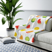 Load image into Gallery viewer, Multi Fruit Design  50&quot; X 60&quot; Sherpa Fleece Blanket - Lili White Creations 