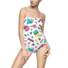 Load image into Gallery viewer, 90s Print Women&#39;s One-piece Swimsuit - Lili White Creations 