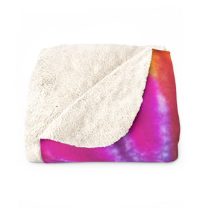 Tye Dye Rainbow Sherpa Fleece Blanket - Lili White Creations 