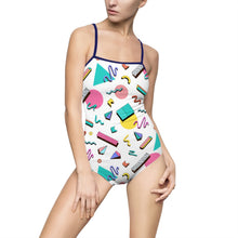 Load image into Gallery viewer, 90s Print Women&#39;s One-piece Swimsuit - Lili White Creations 