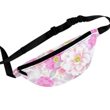 Load image into Gallery viewer, White and Pink Floral Fanny Pack - Lili White Creations 