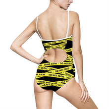 Load image into Gallery viewer, Crime Scene Tape Women&#39;s One-piece Swimsuit - Lili White Creations 