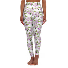 Load image into Gallery viewer, Purple Floral High Waisted Yoga Leggings - Lili White Creations 